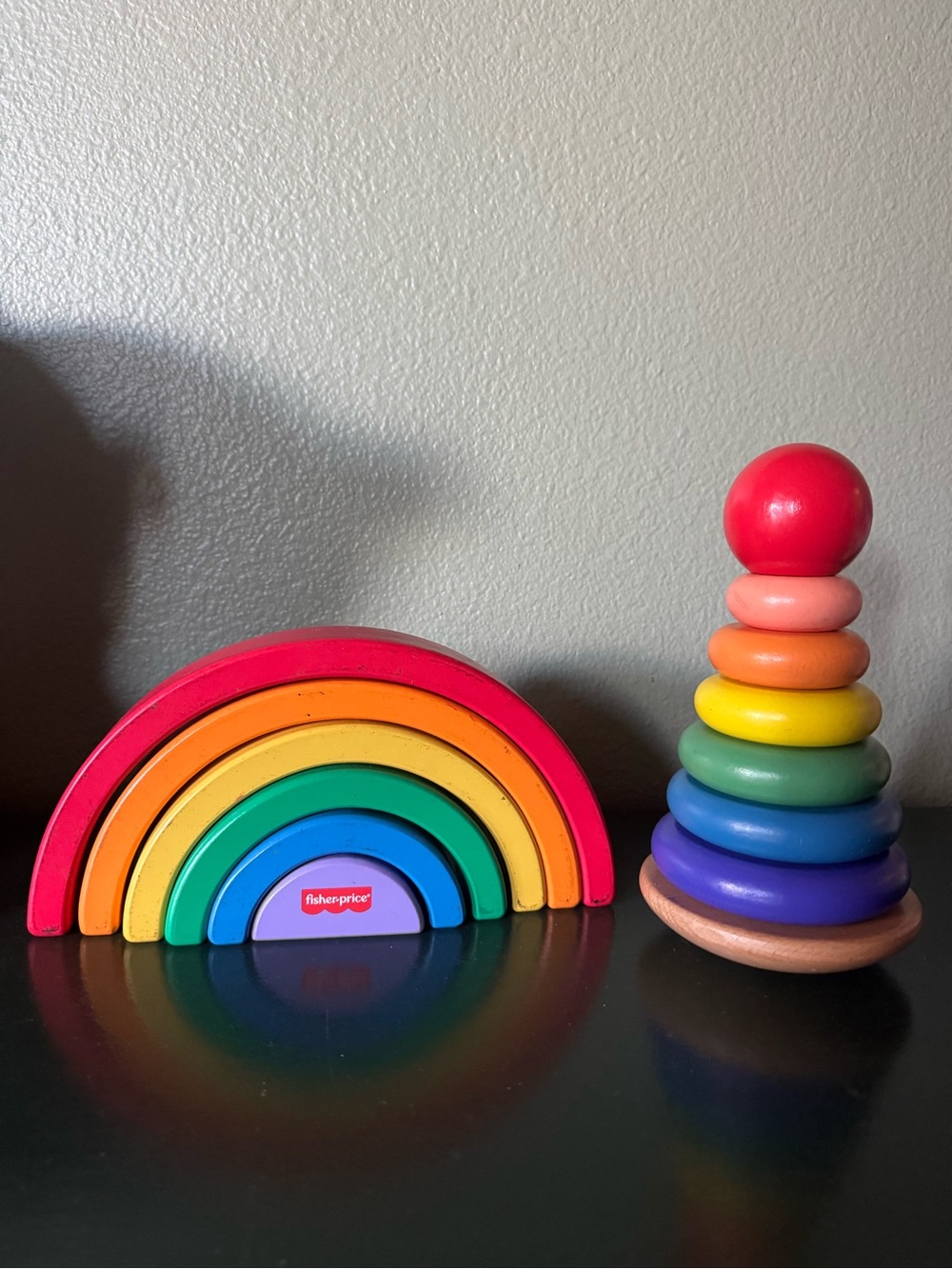 Rainbow Stacker & Fisher-Price Arch Nesting Toy Set - Multicolor